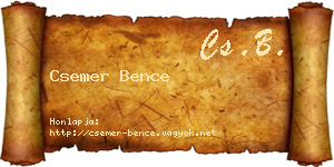 Csemer Bence névjegykártya