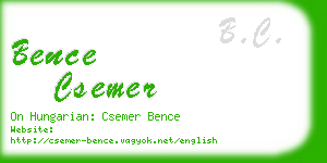 bence csemer business card